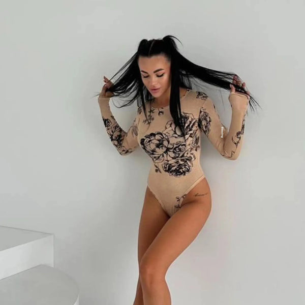 Sexy Round Neck Long Sleeve Bodycon Tshirt