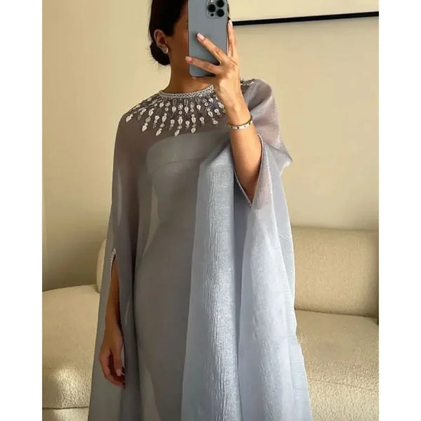 Elegant O-Neck Long Sleeves Evening Gowns