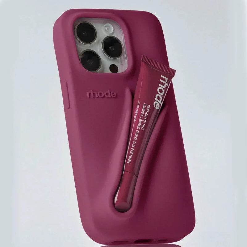 Ribbon Case for iPhone  11 14 13 12 15 16 Pro Max Plus Portable Lip Gloss Holder