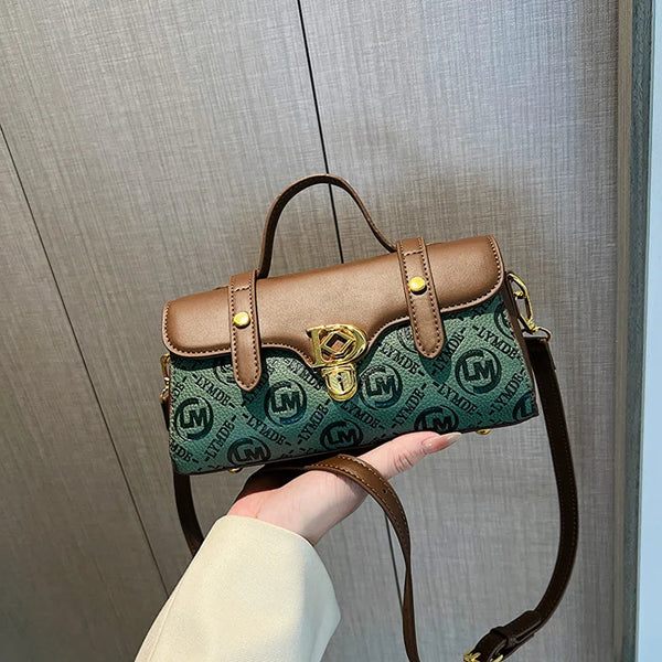Retro Collision Crossbody Baguette Bag