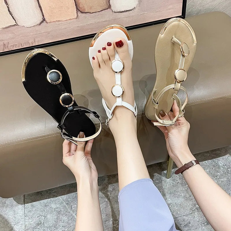 Summer Casual Roman Flat Sandals Flip Flops Open Toe