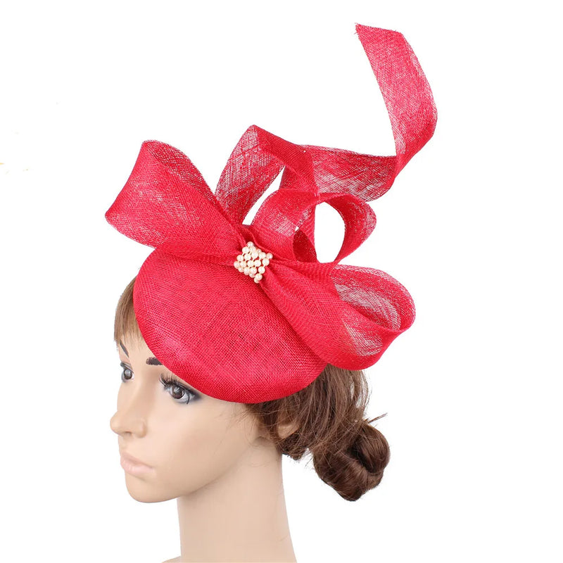 Elegant Bridal Hair Fascinators Headband With Bow