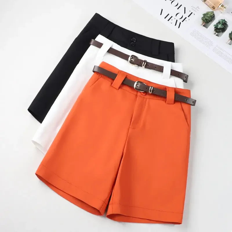 Summer Thin Four-point Slim High Waist A-line Casual Wide-leg Short