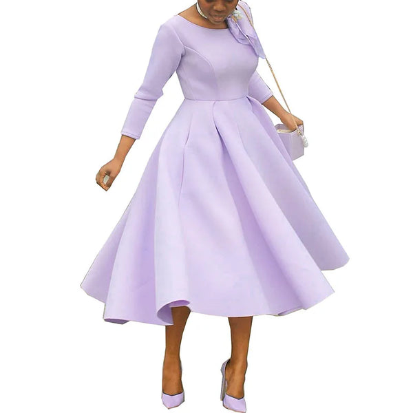 Elegant and Pretty Long Sleeve O-neck Dress