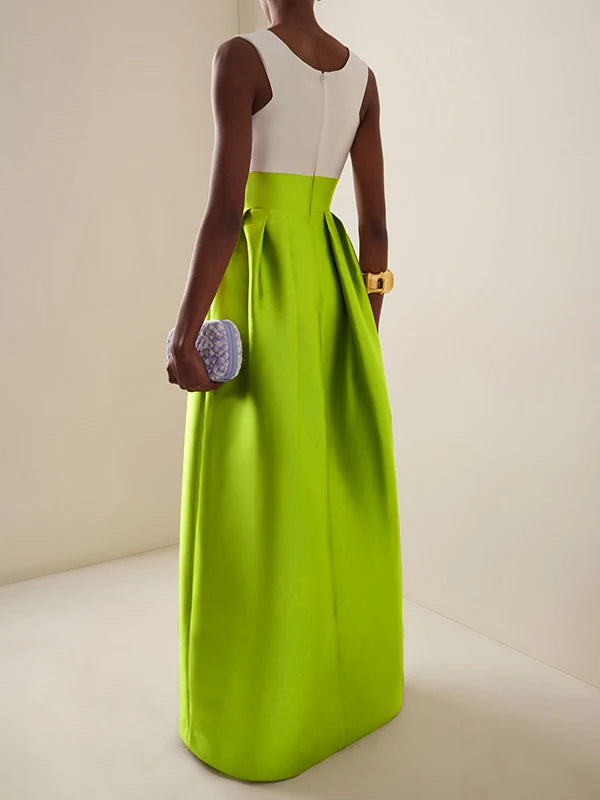 Elegant Cocktail High Waisted Deep V-Neck Dress