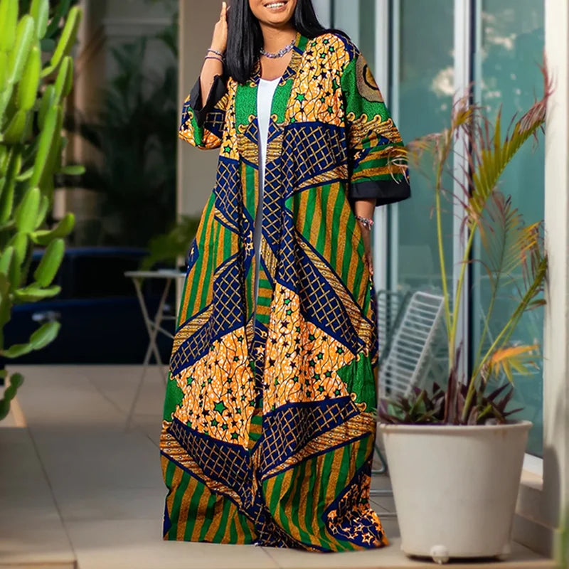 Bohemian Cover-ups Blouse Printed Long Sleeve Cardigans