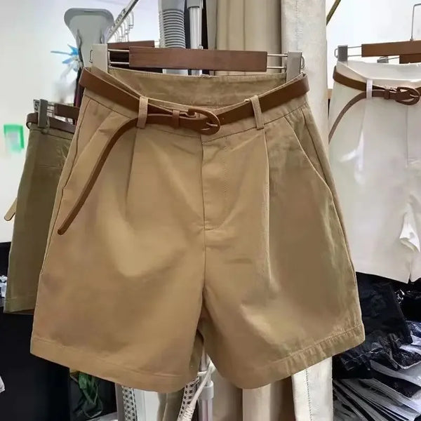 Casual Shorts Loose High Waist Wide Legs