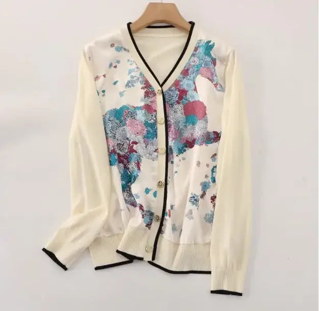 Vintage Cardigans Spring Autumn Thin Knitted Tops