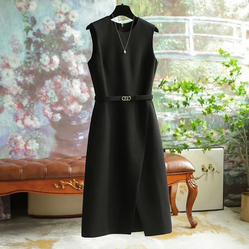 Round Neck Vest Sleeveless Long Dress
