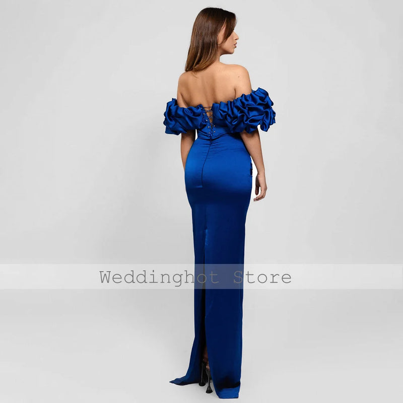 Elegant Off the Shoulder Sheath Long Backless Dress