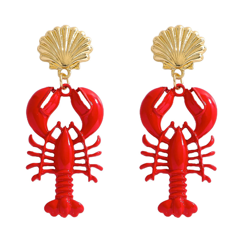 Enamel Crab Drop Earrings