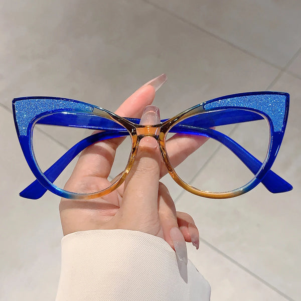 Colorful Bling Frame Cat Eye Eyeglasses
