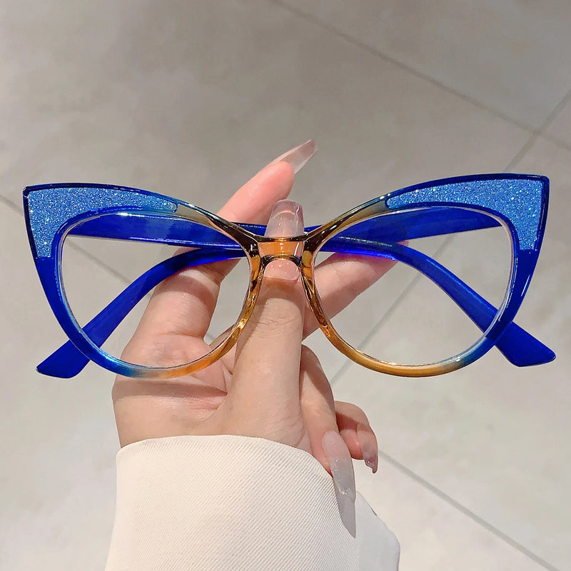 Colorful Bling Frame Cat Eye Eyeglasses