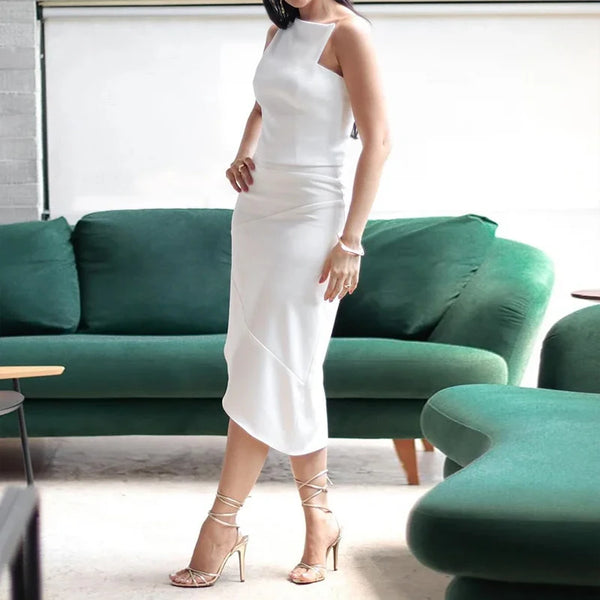 Camina Sleeveless Backless Slim Nipped Waist Dress