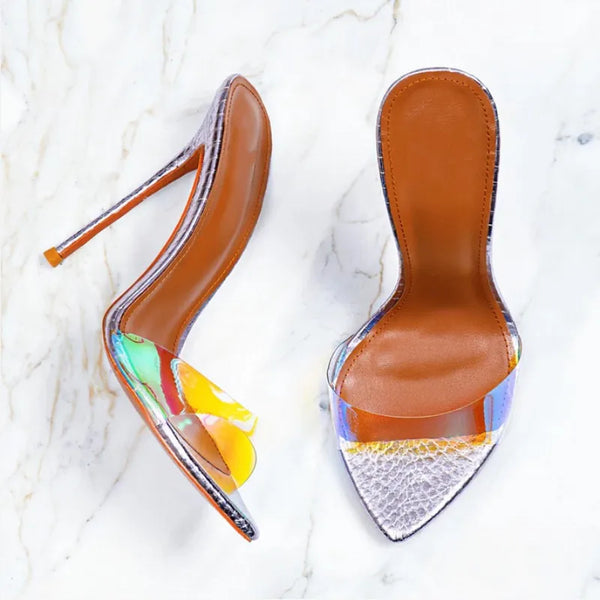Transparent Slippers Pointe Toe Thin Heels