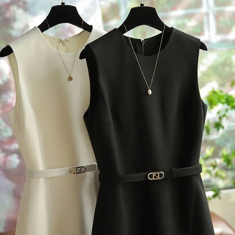 Round Neck Vest Sleeveless Long Dress