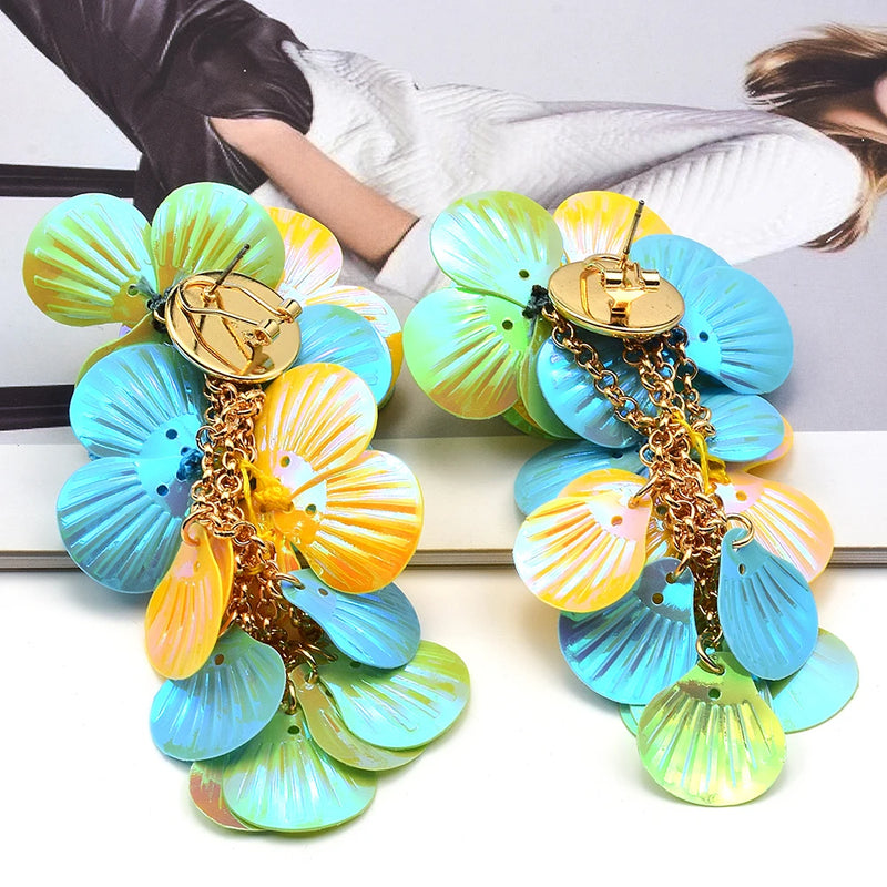 Resin Flower Multicolored Designs Bohemian Handmade Dangle Earrings