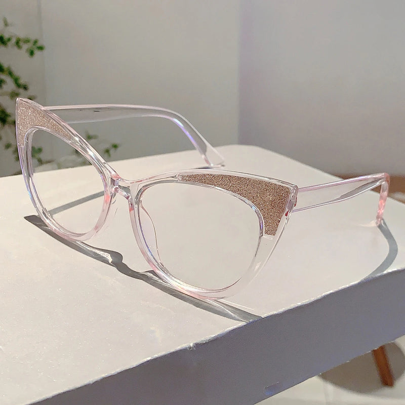 Colorful Bling Frame Cat Eye Eyeglasses