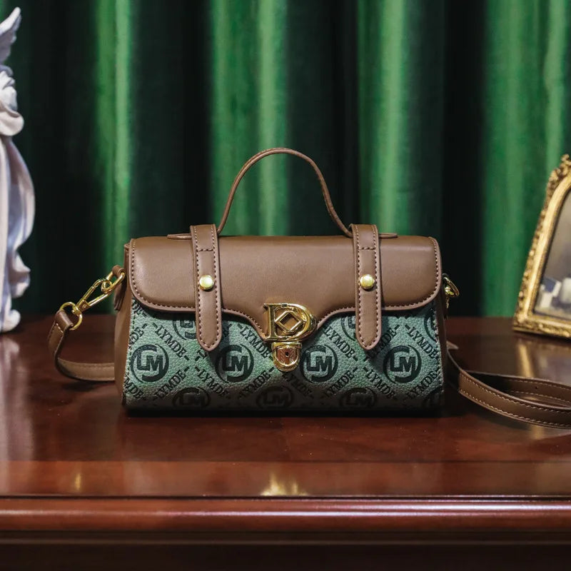 Retro Collision Crossbody Baguette Bag