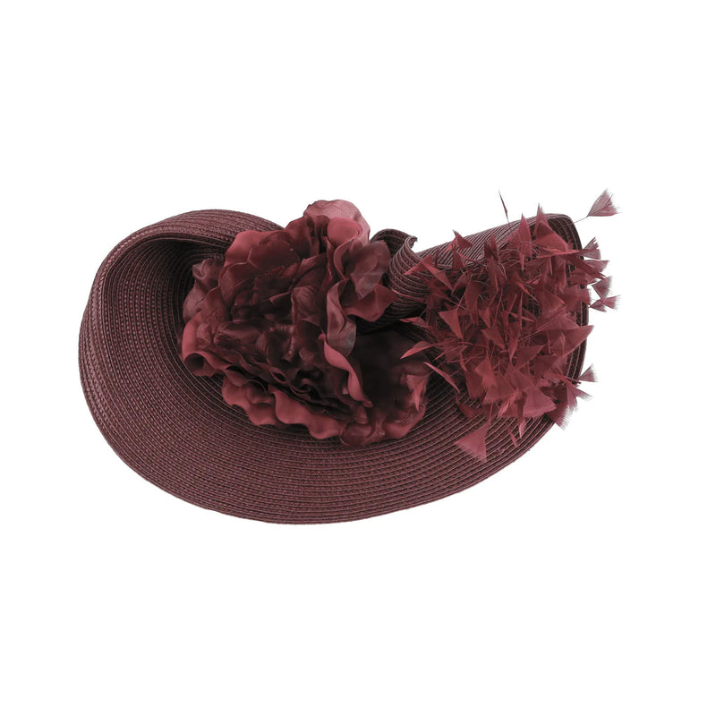 Braided Fascinator Hat With Feather Flower