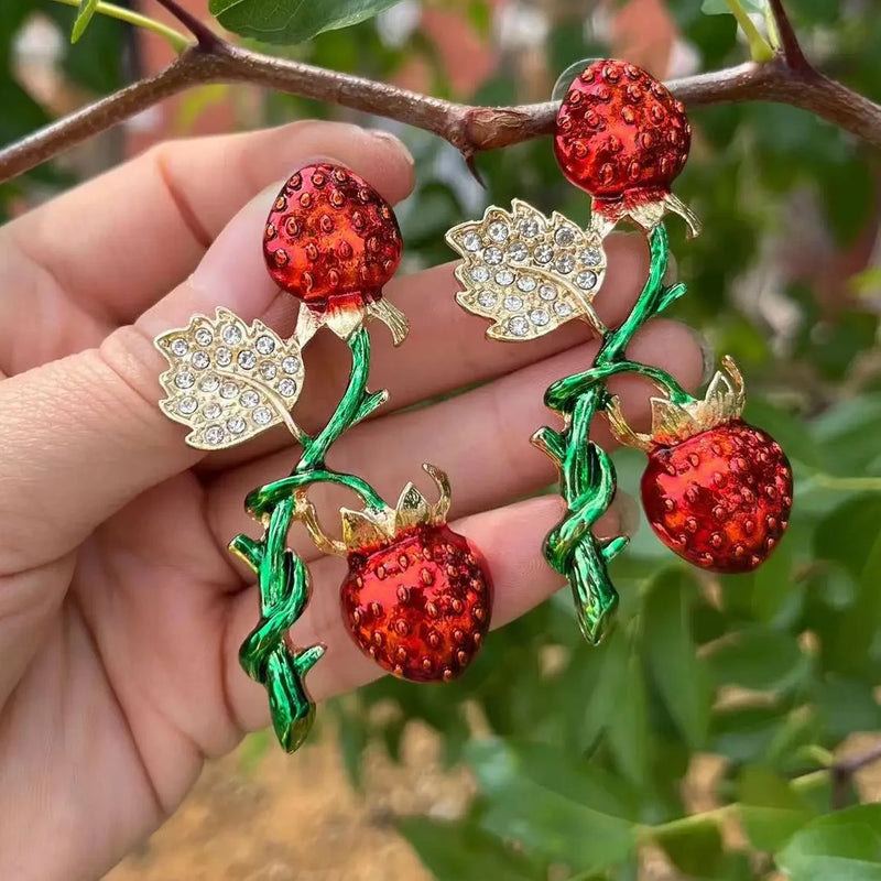 Sweet Temperament Wave Dot Leaf Flower Earrings