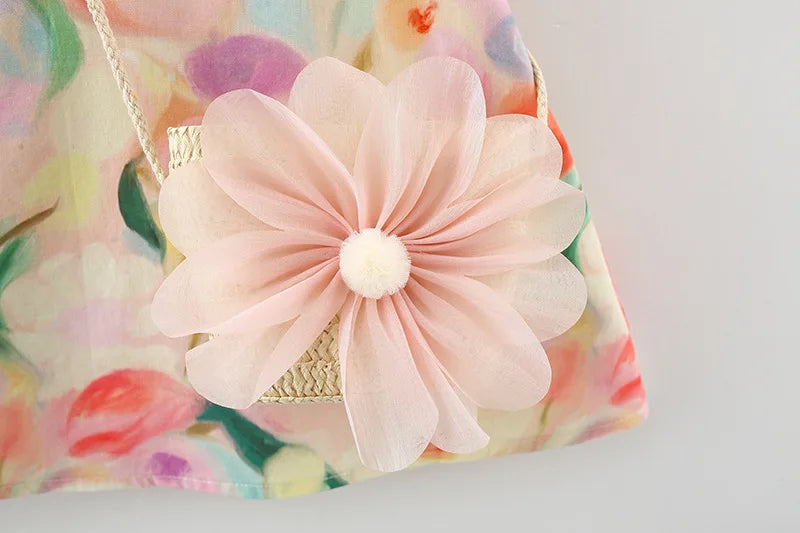 Summer Sweet large flower doll collar sleeveless cotton dress