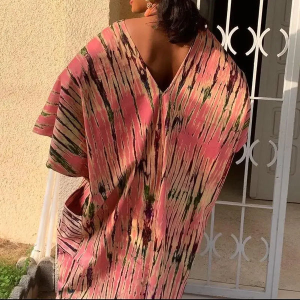 V-neck Long Sleeve Maxi Dress Boubou