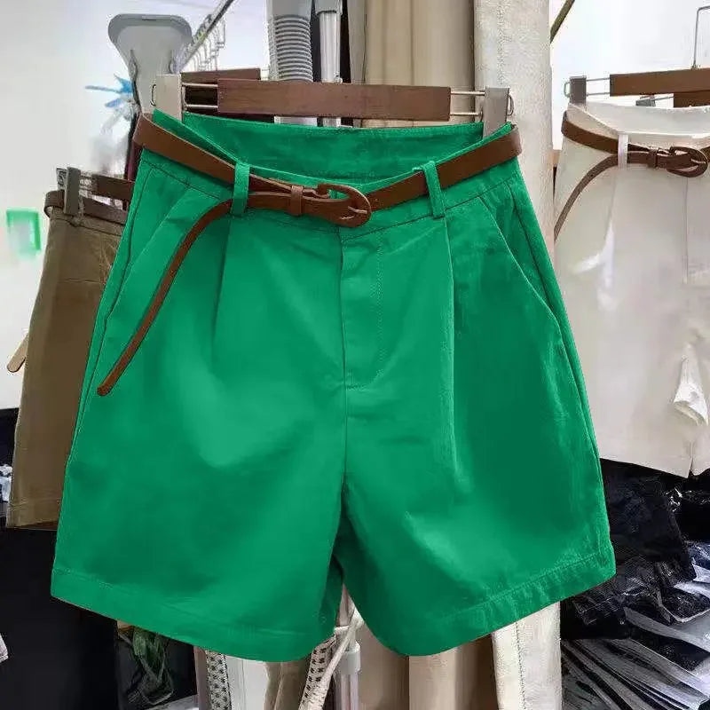 Casual Shorts Loose High Waist Wide Legs
