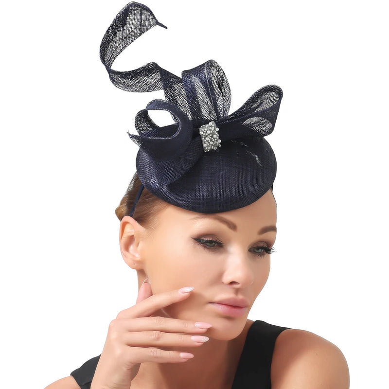 Elegant Bridal Hair Fascinators Headband With Bow