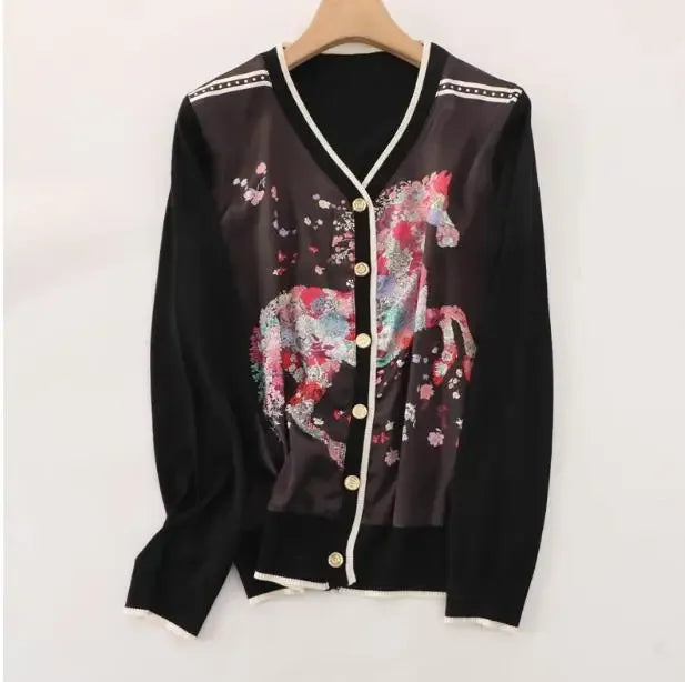 Vintage Cardigans Spring Autumn Thin Knitted Tops