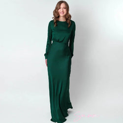 Silk Long Bridesmaid Sleeves Dress