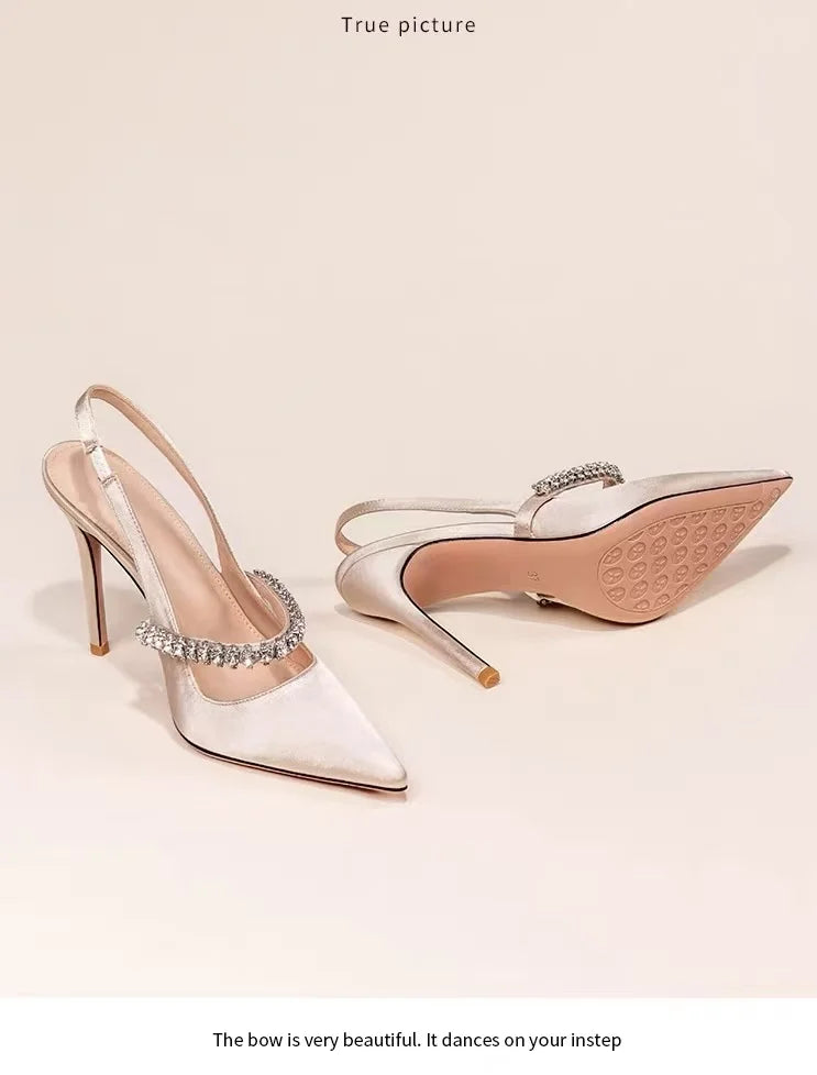 Slim Heeled Pointed High-heeled Shoes with A Headband
