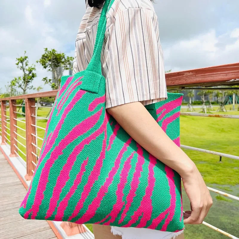 Zebra Pattern Crochet Bag