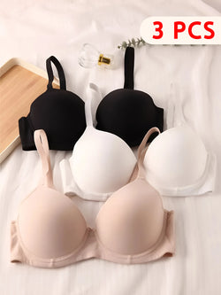 3-piece Seamless Push-up Bra set