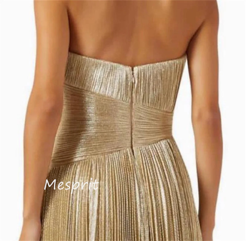 Draped A-line Strapless Bespoke Length Dress