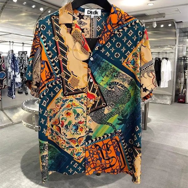 Summer Loose Short Sleeve Shirt Casual and Shorts Set
