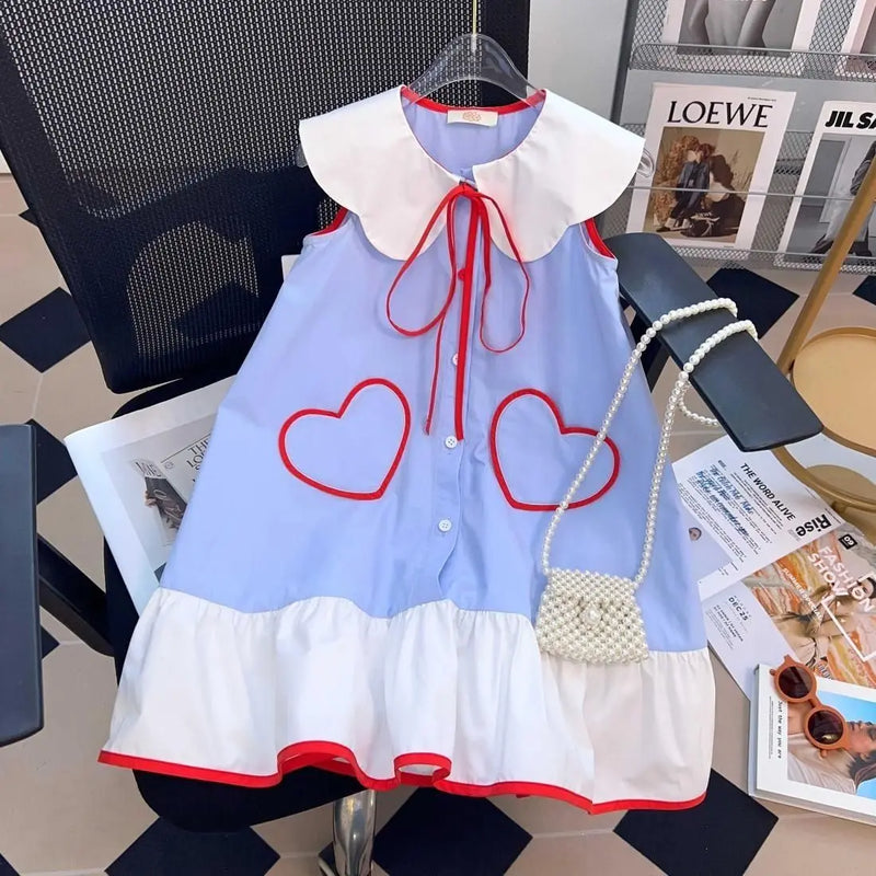 Summer Pink Polo Neck Princess Dress