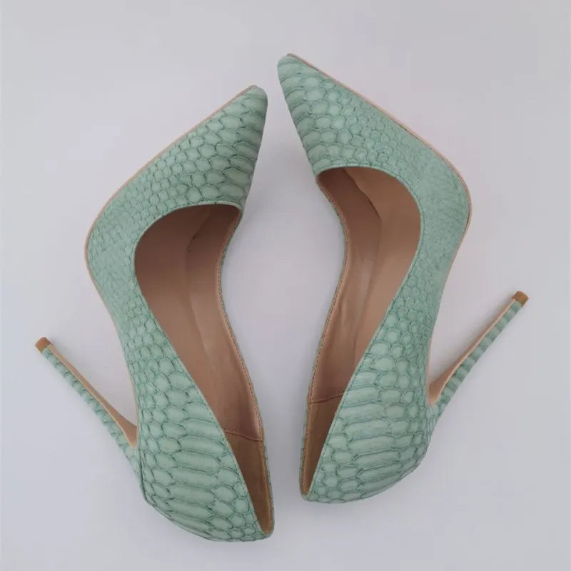 CAMINA light green snake pattern High Heel
