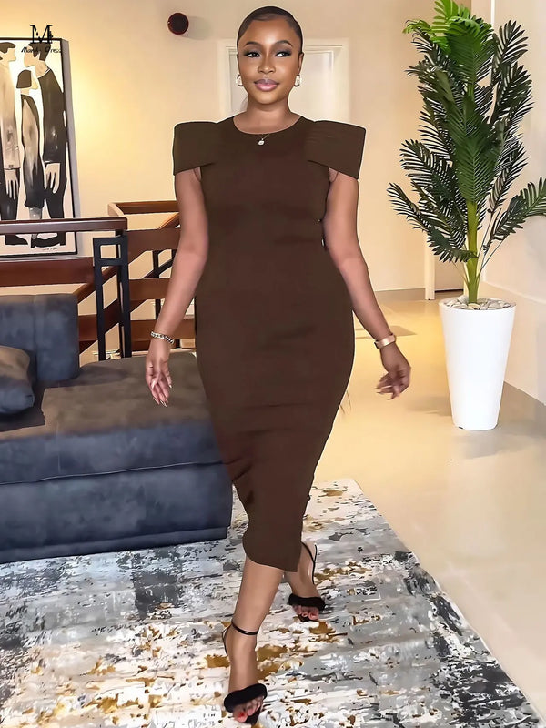 Elegant Sleeveless Bodycon Split Office Vintage Long Dress