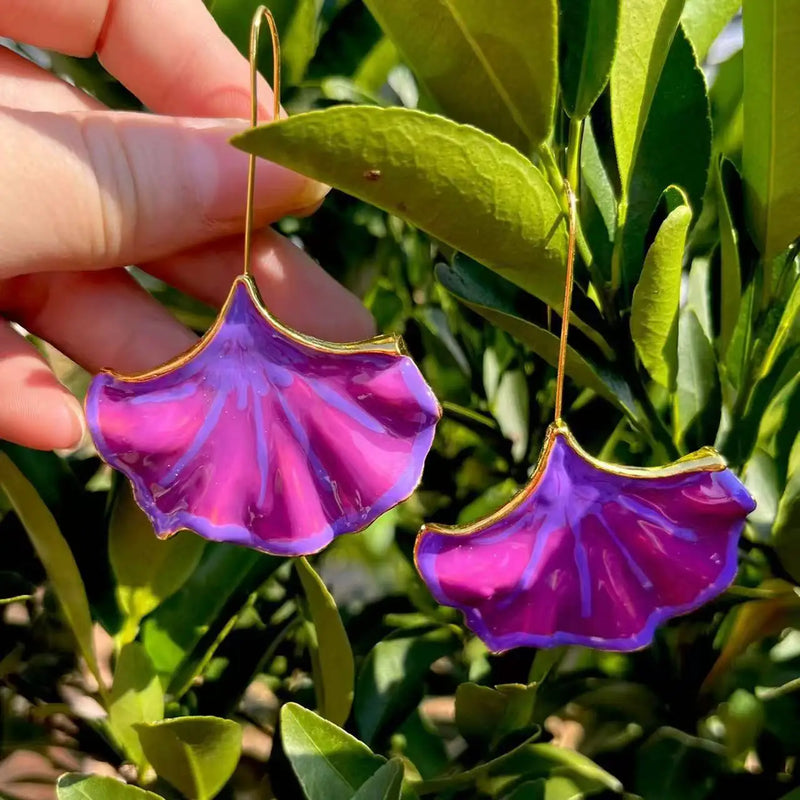 Sweet Temperament Wave Dot Leaf Flower Earrings