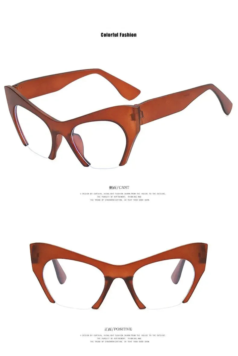 Vintage Half Frame Cat Eye Eyeglasses