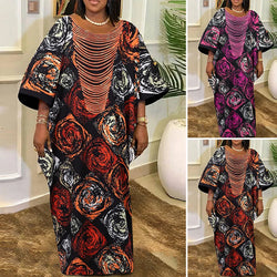 Sleeve Foral Printed Round Neck Sundress