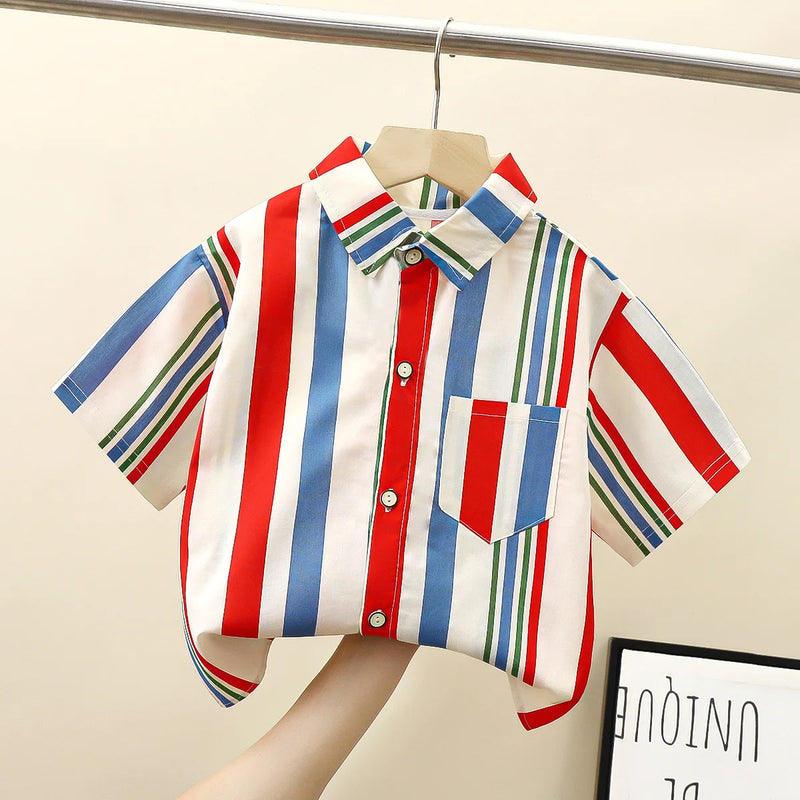 Cotton Short sleeved Shirts Summer Boys