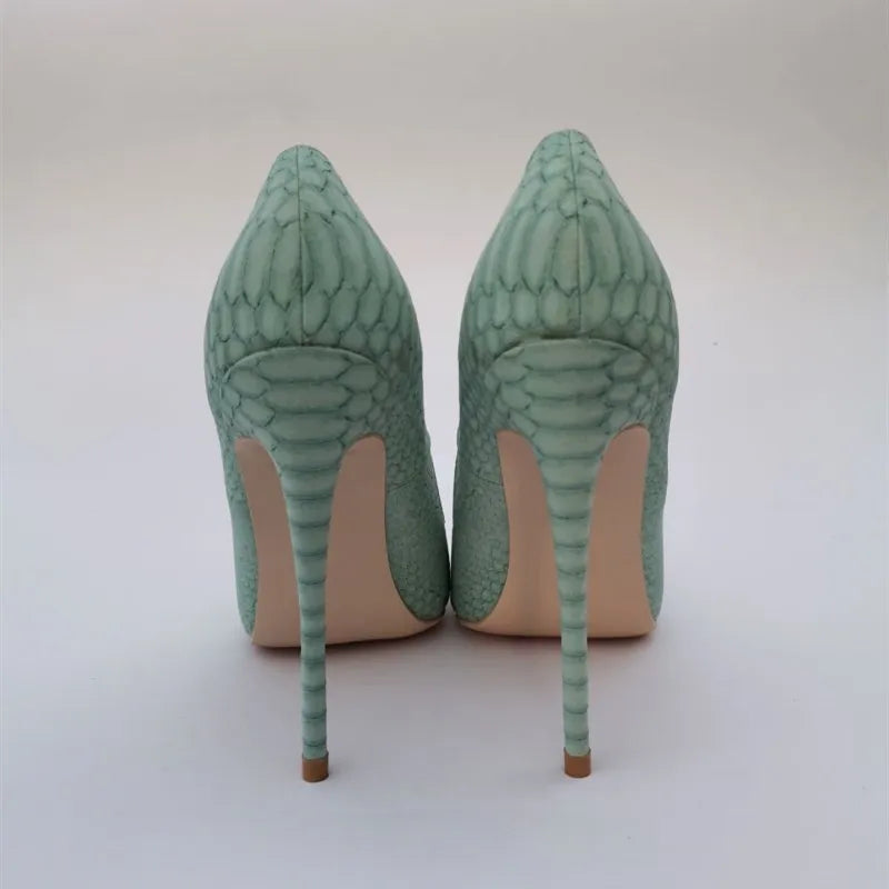 CAMINA light green snake pattern High Heel