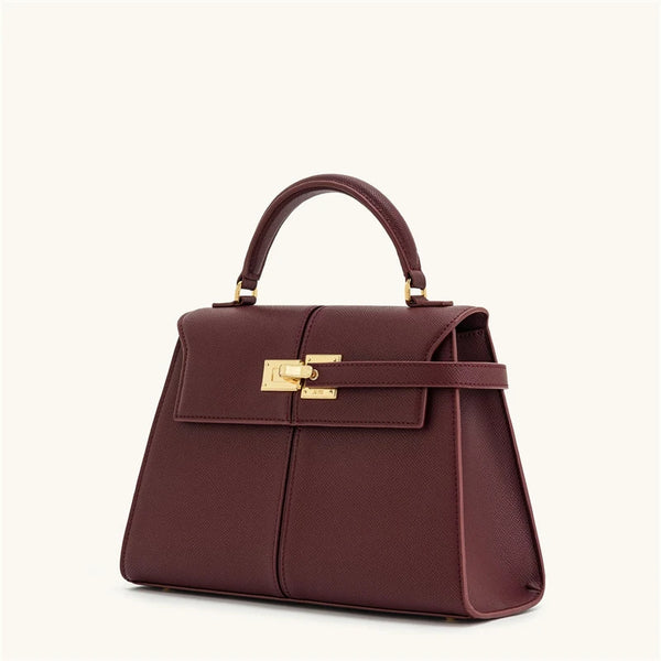 Burgundy Large Square Crossbody Bag