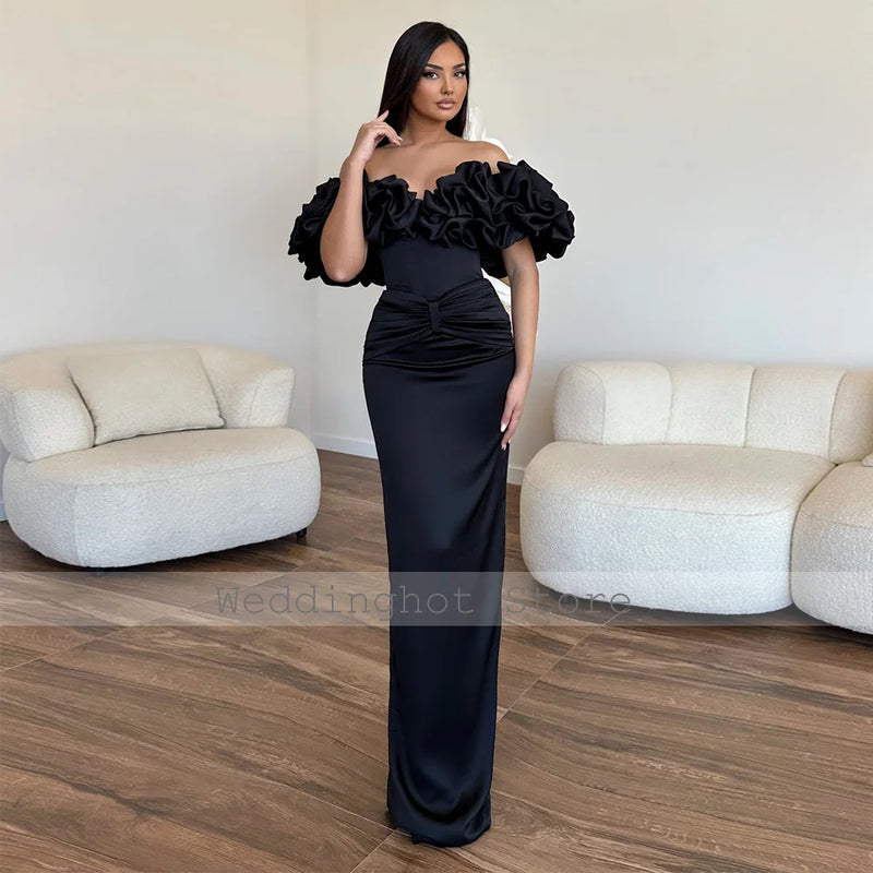 Elegant Off the Shoulder Sheath Long Backless Dress