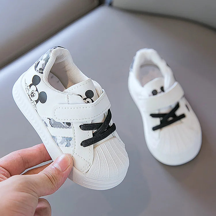 Disney White Casual Sneaker Mickey Mouse Kids Sports Shoes Toddler