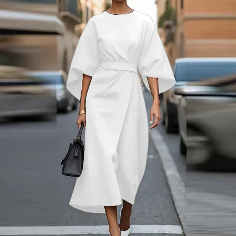 Elegant O-neck Half Sleeved Bohemian Vintage Dress