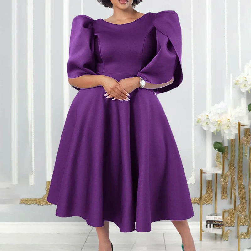 Round Neck Elegant Cocktail Dress