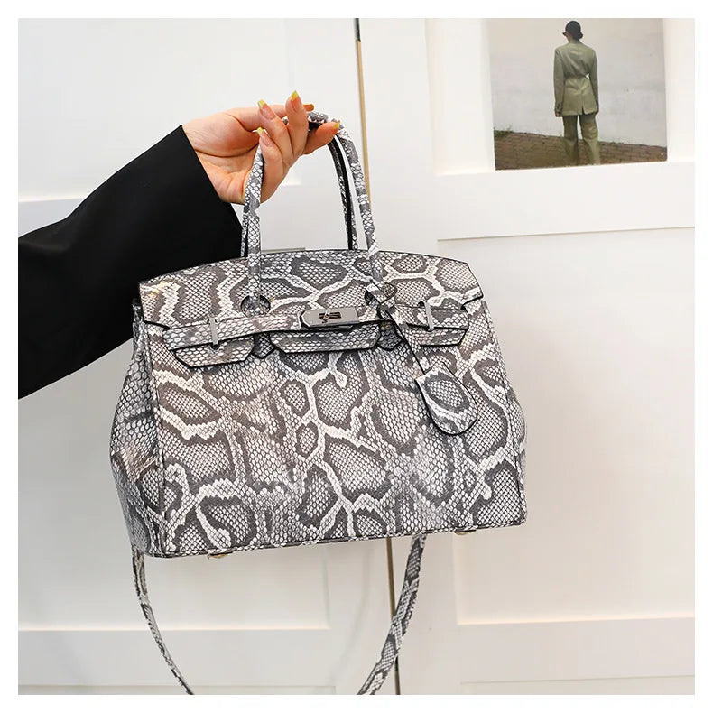 Snake Skin Pattern Hermès-Style Bag